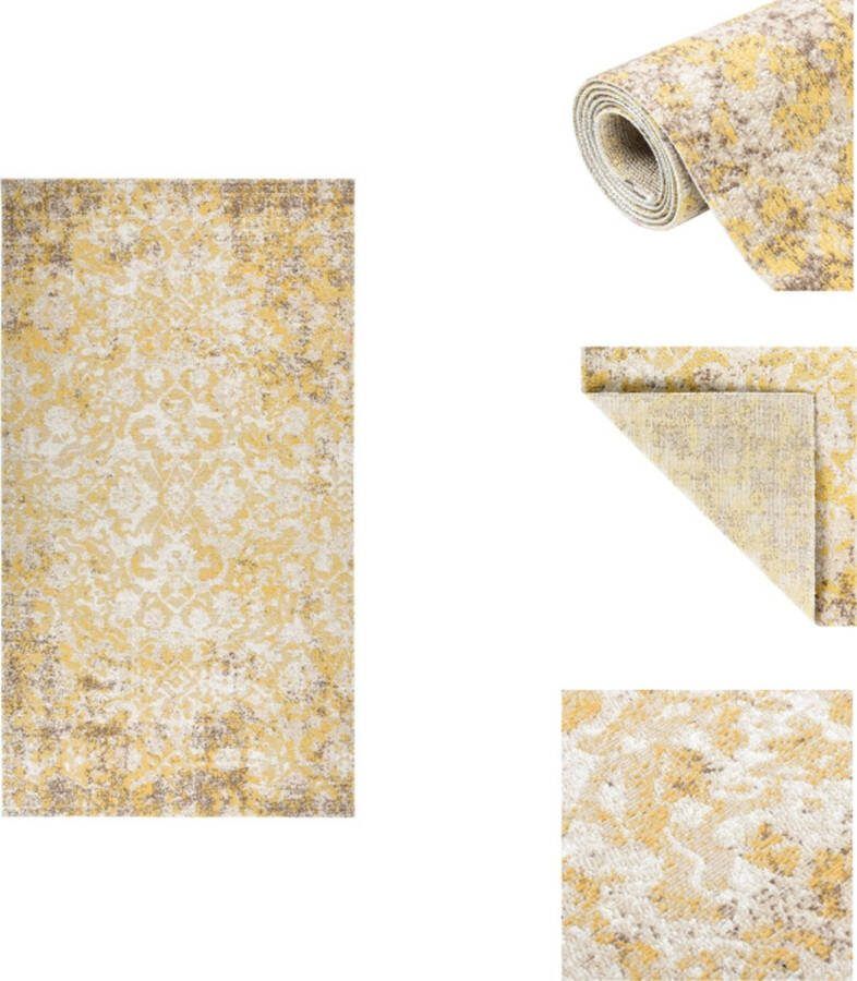 VidaXL Vloerkleed Geel 115 x 170 cm Dubbellaags jacquard Buitenkeuken