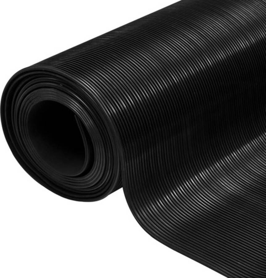 VidaXL Vloermat anti-slip 3 mm 1 5x4 m rubber fijne ribbel