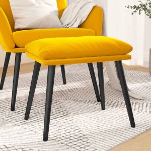 VidaXL Voetenbank 45x29 5x35 cm fluweel mosterdgeel