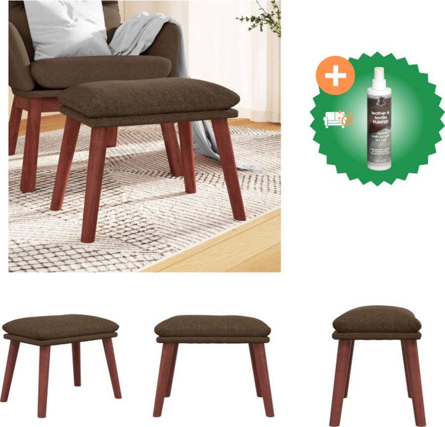 VidaXL Voetenbank 45x29-5x35 cm stof bruin Voetenbankje Inclusief Reiniger