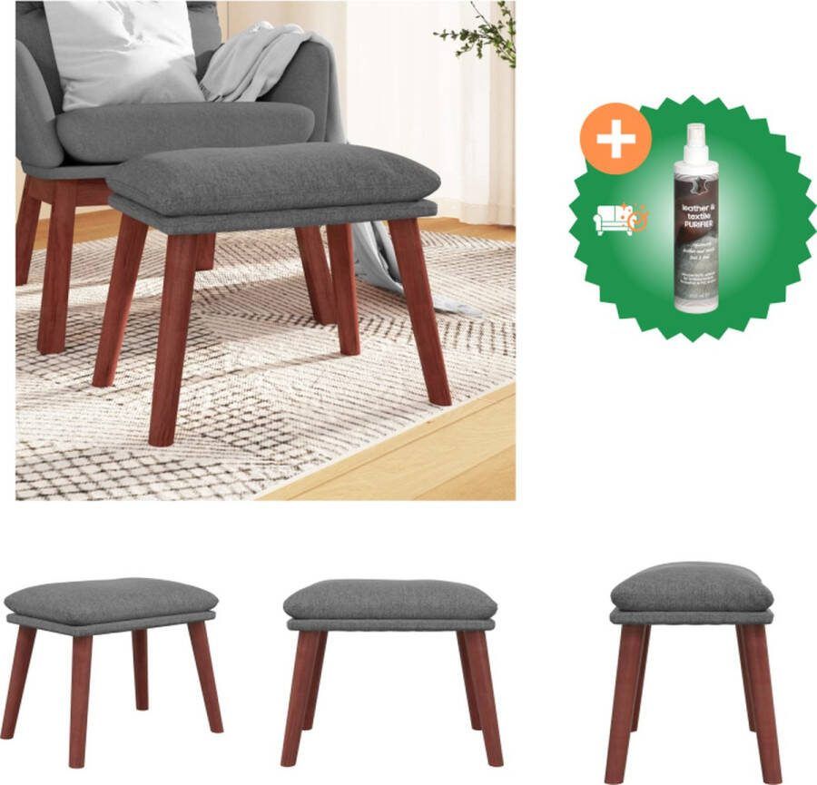 VidaXL Voetenbank 45x29-5x35 cm stof lichtgrijs Voetenbankje Inclusief Reiniger