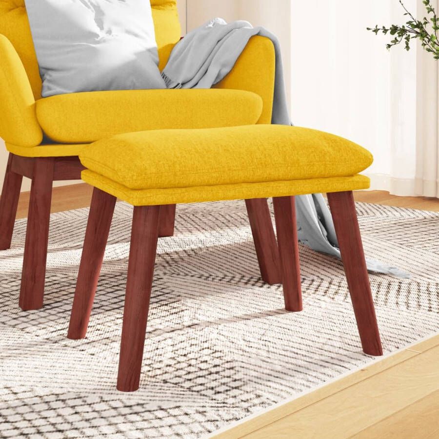 VidaXL Voetenbank 45x29 5x35 cm stof mosterdgeel