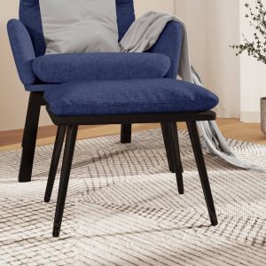 VidaXL Voetenbank 45x29 5x39 Cm Stof En Kunstleer Blauw