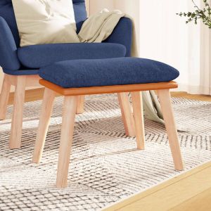 VidaXL Voetenbank 45x29 5x39 cm stof en kunstleer blauw