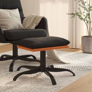 VidaXL Voetenbank 60x60x36 cm stof en kunstleer zwart