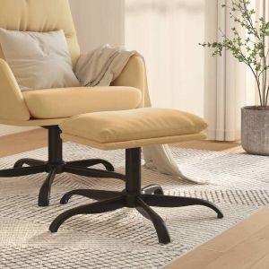 VidaXL Voetenbank 60x60x39 cm microvezelstof crèmekleurig