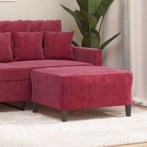 VidaXL Voetenbank 70x55x41 Cm Fluweel Wijnrood