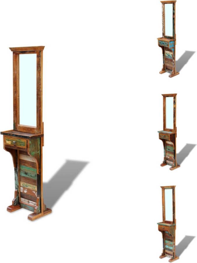 VidaXL Vrijstaande Houten Spiegel 47 x 23 x 180 cm Gerecycled Hout Handgemaakt Spiegel