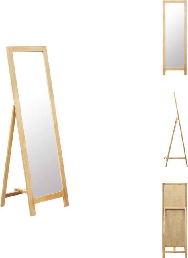 VidaXL Vrijstaande Houten Spiegel Eikenhout 48 x 46.5 x 150 cm Retro Charme Spiegel