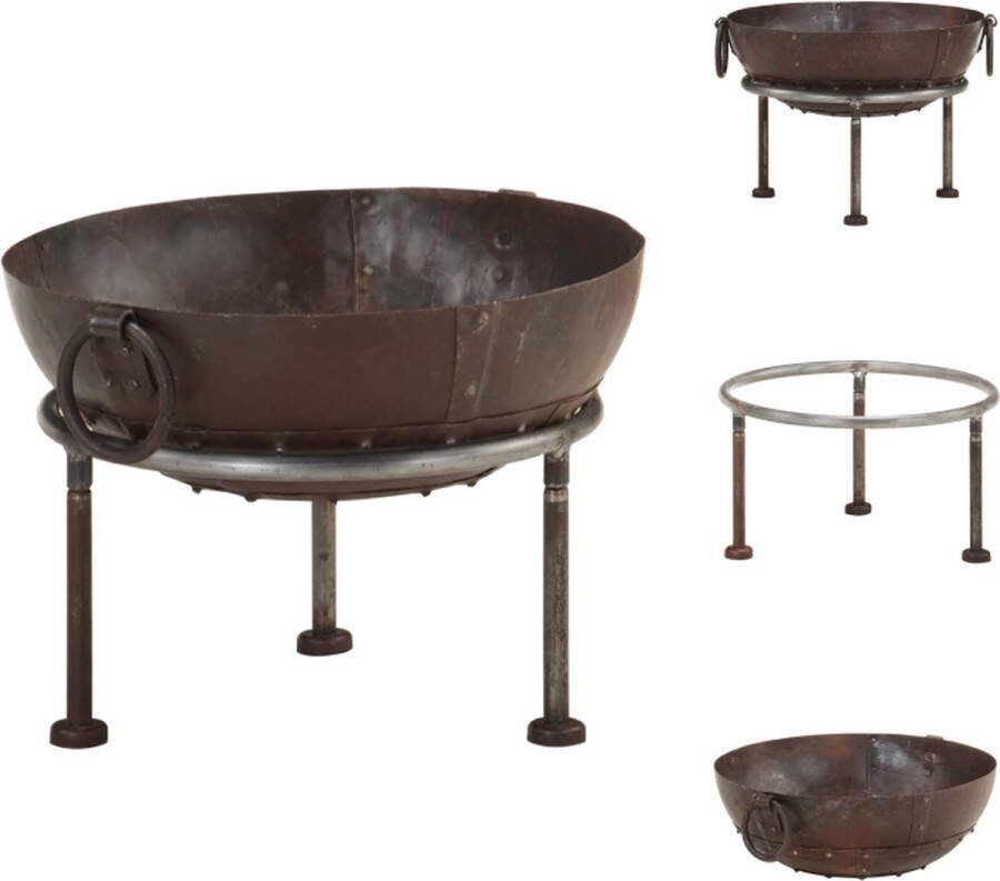 VidaXL Vuurhaard Rust-look IJzer 40x30cm Grote Diepe Schaal Tuinhaard