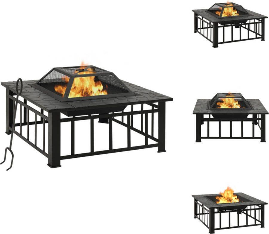 VidaXL Vuurhaard Staal 79 x 79 x 46.5 cm Praktisch en Veilig Tuinhaard