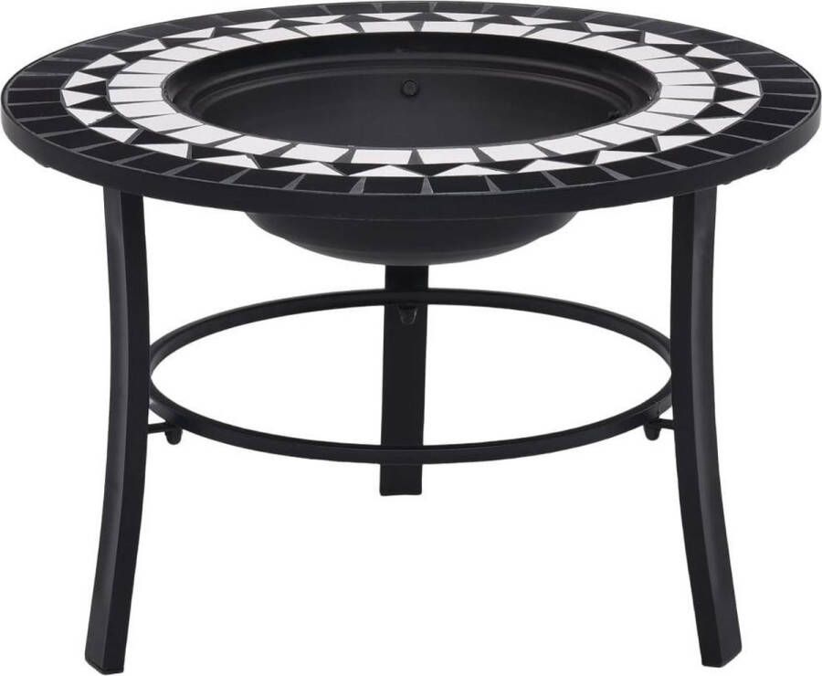 VidaXL -Vuurschaal-mozaïek-68-cm-keramiek-zwart-en-wit