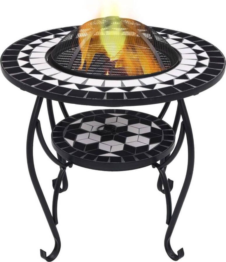 VidaXL -Vuurtafel-mozaïek-68-cm-keramiek-zwart-en-wit