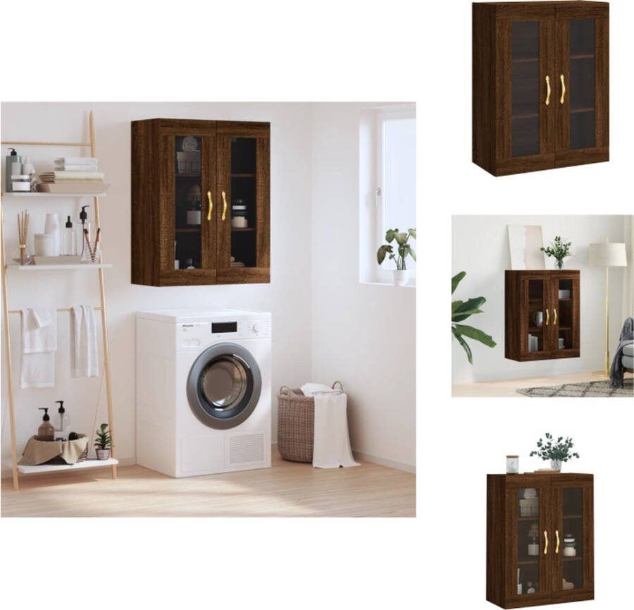 VidaXL Wandgemonteerde kast Bruineiken 69.5 x 34 x 90 cm Veelzijdige opbergkast Keukenkast