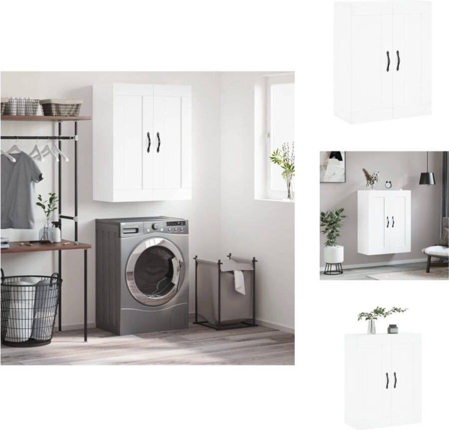 VidaXL Wandgemonteerde Kast Elegant Opbergkast Afmeting- 69.5 x 34 x 90 cm Kleur- Wit Keukenkast
