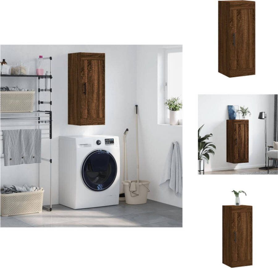 VidaXL Wandgemonteerde kast Elegant Opbergkast met 3 deuren Afmetingen- 34.5 x 34 x 90 cm Kleur- Bruineiken Keukenkast