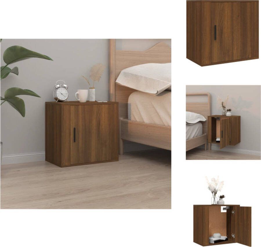 VidaXL Wandgemonteerde nachtkastje Elegant Interieur Afmeting- 50 x 30 x 47 cm Kleur- Bruineiken Materiaal- Bewerkt hout Kast