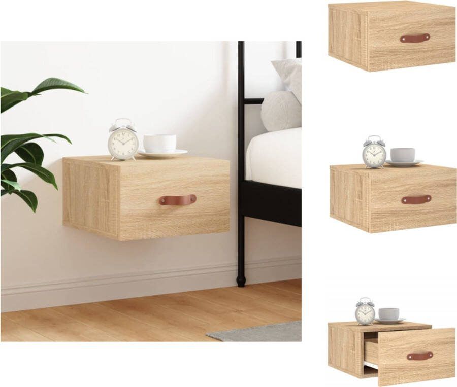 VidaXL Wandgemonteerde Nachtkastje Sonoma eiken 35 x 35 x 20 cm Duurzaam materiaal Kast
