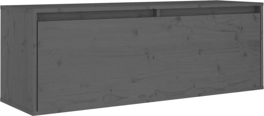 VidaXL -Wandkast-100x30x35-cm-massief-grenenhout-grijs