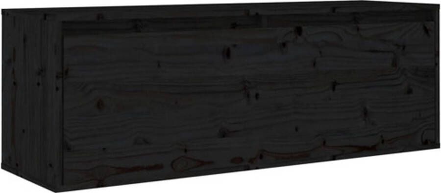 VidaXL -Wandkast-100x30x35-cm-massief-grenenhout-zwart