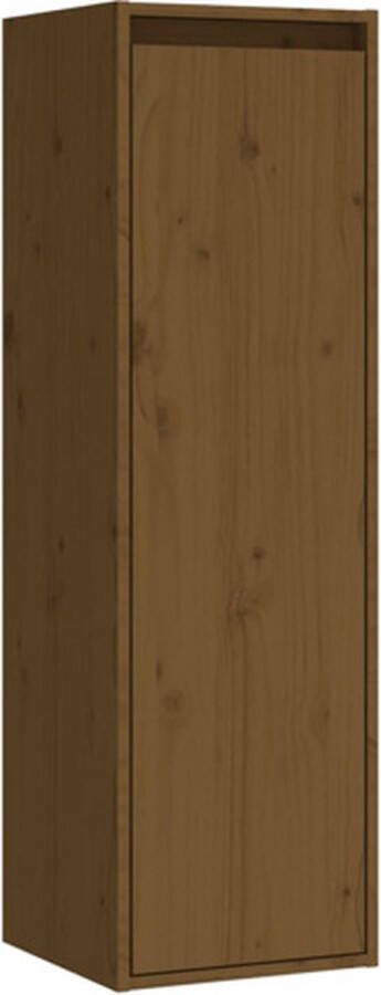 VidaXL -Wandkast-30x30x100-cm-massief-grenenhout-honingbruin