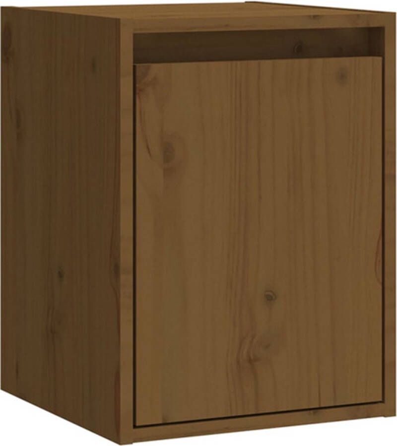 VidaXL -Wandkast-30x30x40-cm-massief-grenenhout-honingbruin