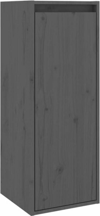 VidaXL -Wandkast-30x30x80-cm-massief-grenenhout-grijs