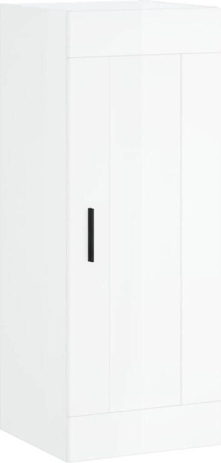 VidaXL -Wandkast-34 5x34x90-cm-bewerkt-hout-hoogglans-wit