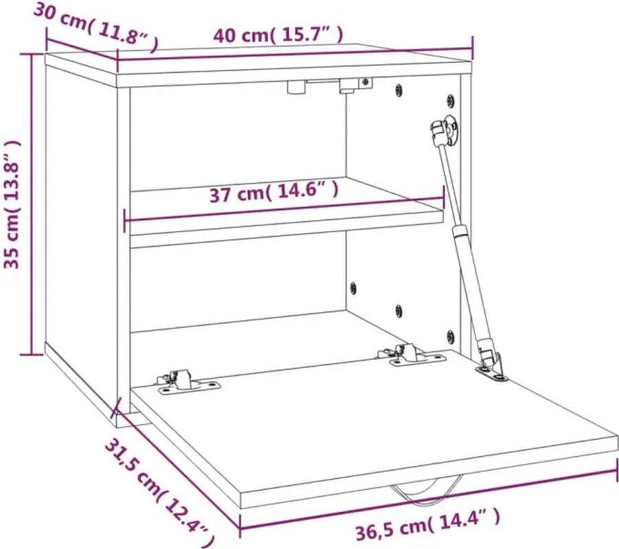 vidaXL Wandkast 40x30x35 cm massief grenenhout honingbruin