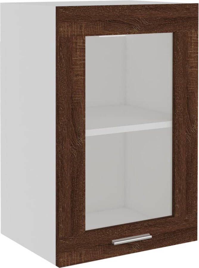 VidaXL -Wandkast-40x31x60-cm-glas-en-bewerkt-hout-bruineikenkleurig