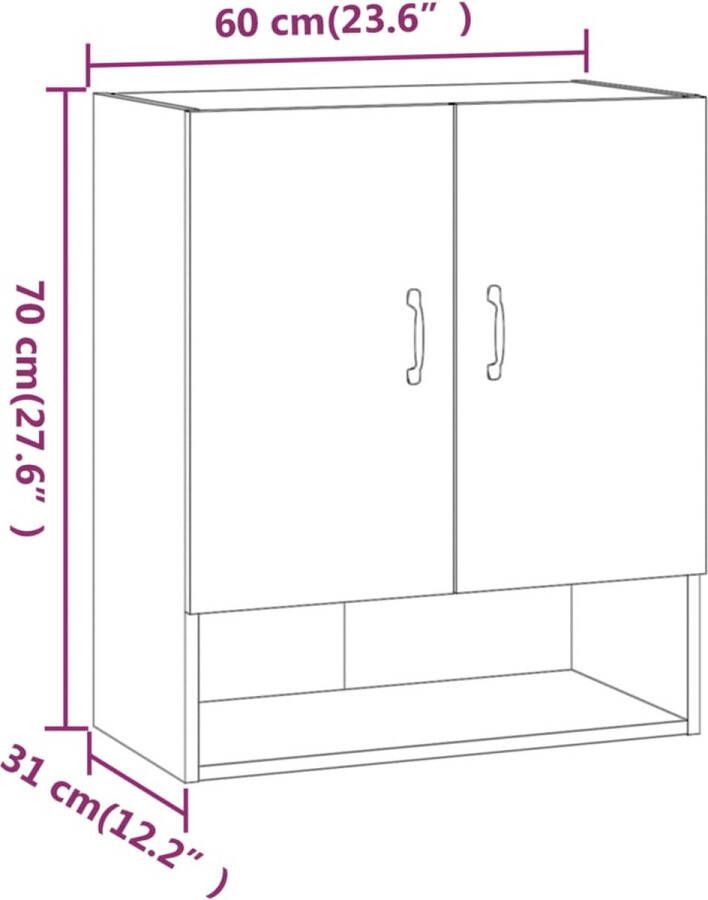 vidaXL Wandkast 60x31x70 cm bewerkt hout sonoma eikenkleurig