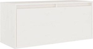 VidaXL Wandkast 80x30x35 Cm Massief Grenenhout Wit