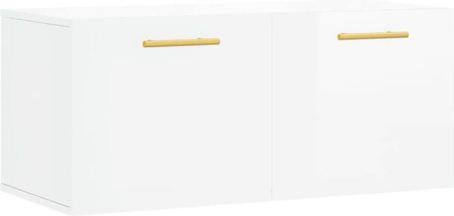 VidaXL -Wandkast-80x36 5x35-cm-bewerkt-hout-hoogglans-wit