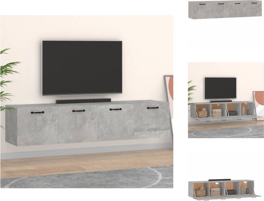 VidaXL wandkast Betongrijs 60 x 36.5 x 35 cm 2 vakken bewerkt hout Kast