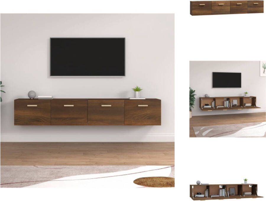 VidaXL Wandkast Bruineiken 100 x 36.5 x 35 cm 2 vakken Kast
