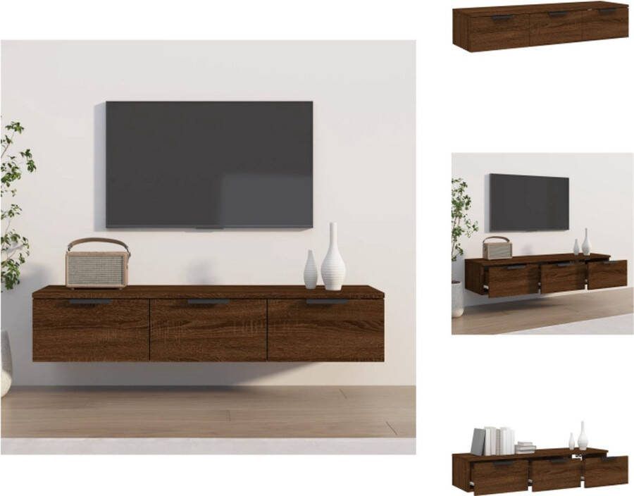 VidaXL Wandkast Bruineiken 102 x 30 x 20 cm Hoge Kwaliteit Stevig Materiaal Wandsteun