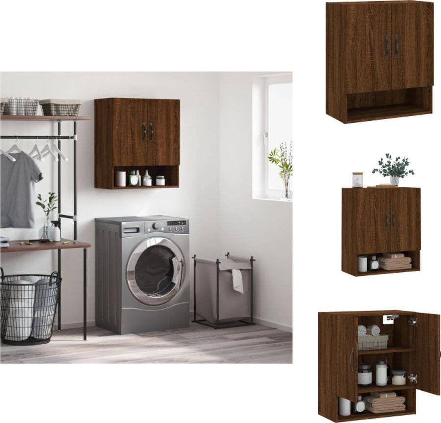 VidaXL Wandkast Bruineiken 60 x 31 x 70 cm Duurzaam hout Praktische opbergruimte Kast