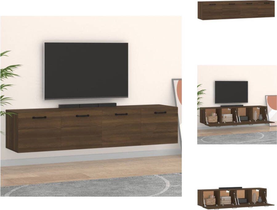 VidaXL Wandkast Bruineiken 60 x 36.5 x 35 cm 2 vakken Kast