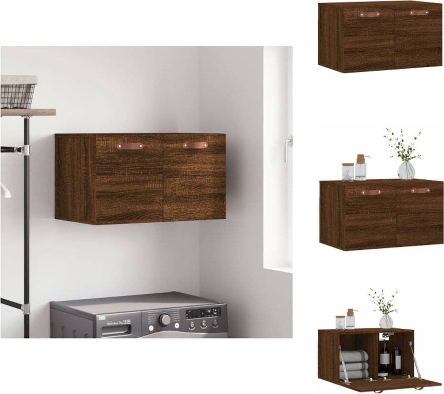 VidaXL Wandkast Bruineiken 60 x 36.5 x 35 cm Duurzaam hout Opbergruimte Wandgemonteerd Kast