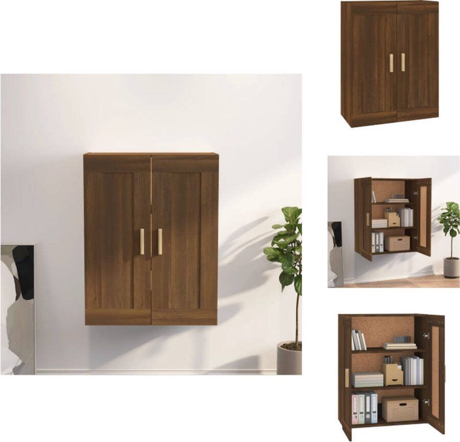 VidaXL Wandkast Bruineiken 69.5 x 32.5 x 90 cm Voldoende opbergruimte Wandsteun