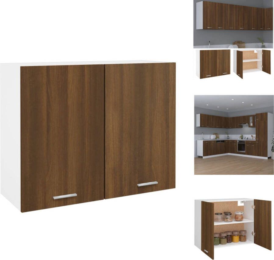 VidaXL Wandkast Bruineiken 80 x 31 x 60 cm Hoogwaardig Keukenkast