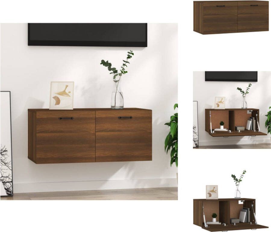 VidaXL Wandkast Bruineiken 80 x 35 x 36.5 cm Wandsteun