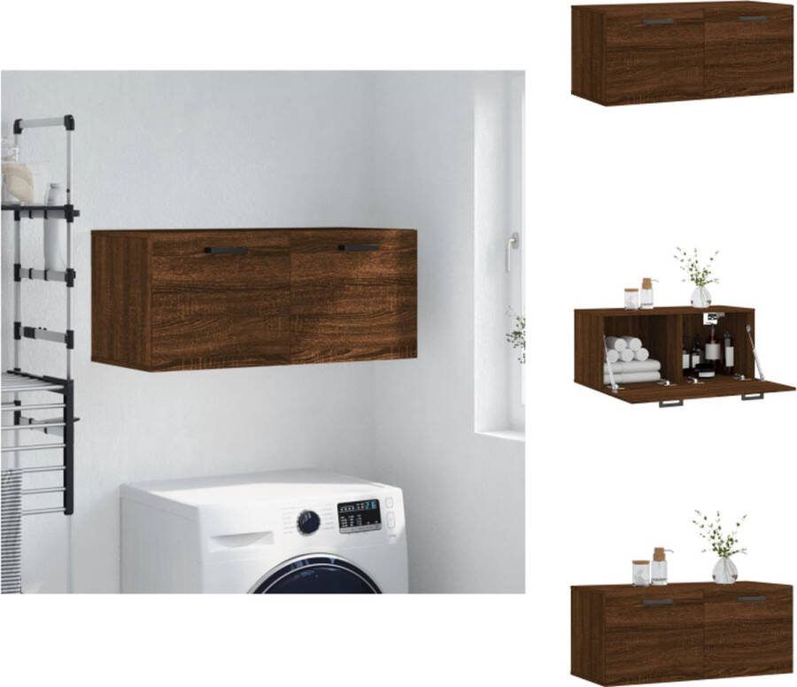 VidaXL Wandkast bruineiken 80 x 36.5 x 35 cm praktisch en decoratief Kast