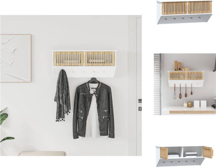 VidaXL Wandkast Compact en praktisch Wit 80 x 24 x 35.5 cm Duurzaam hout Massief grenenhout Multifunctioneel Kast