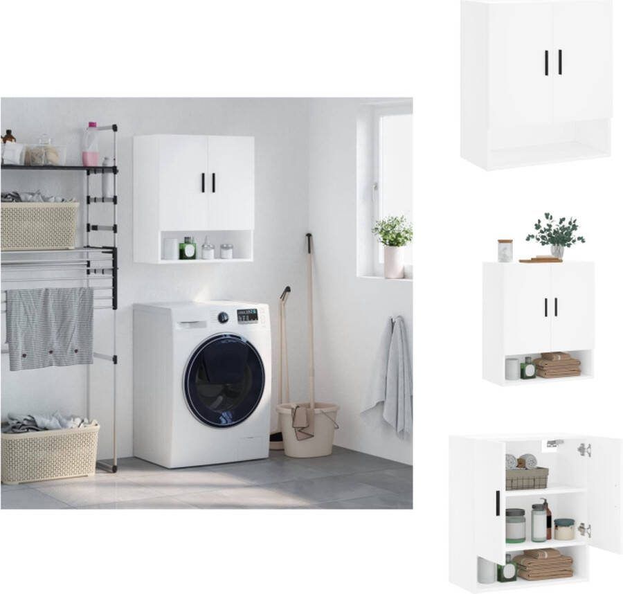 VidaXL Wandkast Decoratieve 60 x 31 x 70 cm Wit Bewerkt hout Kast