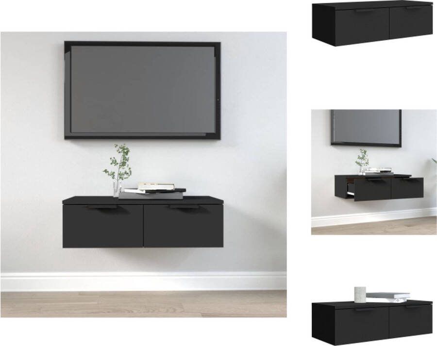 VidaXL Wandkast Elegant Kast 68x30x20cm Zwart Wandsteun