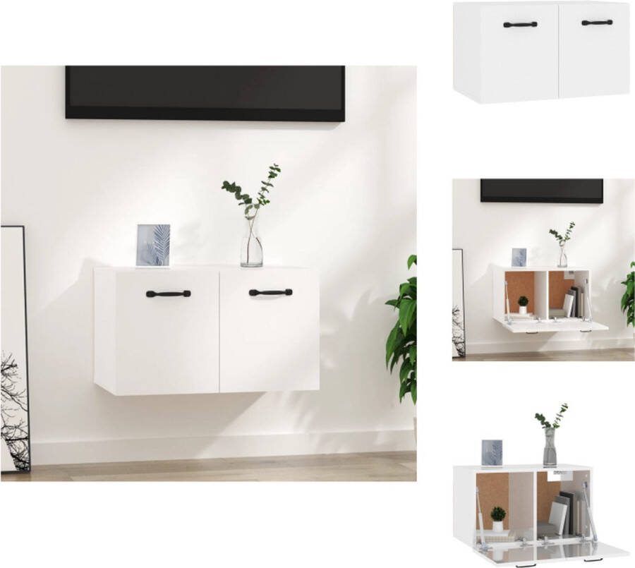 VidaXL Wandkast Elegant Voor boeken 80 x 35 x 36.5 cm Hoogglans wit Wandsteun