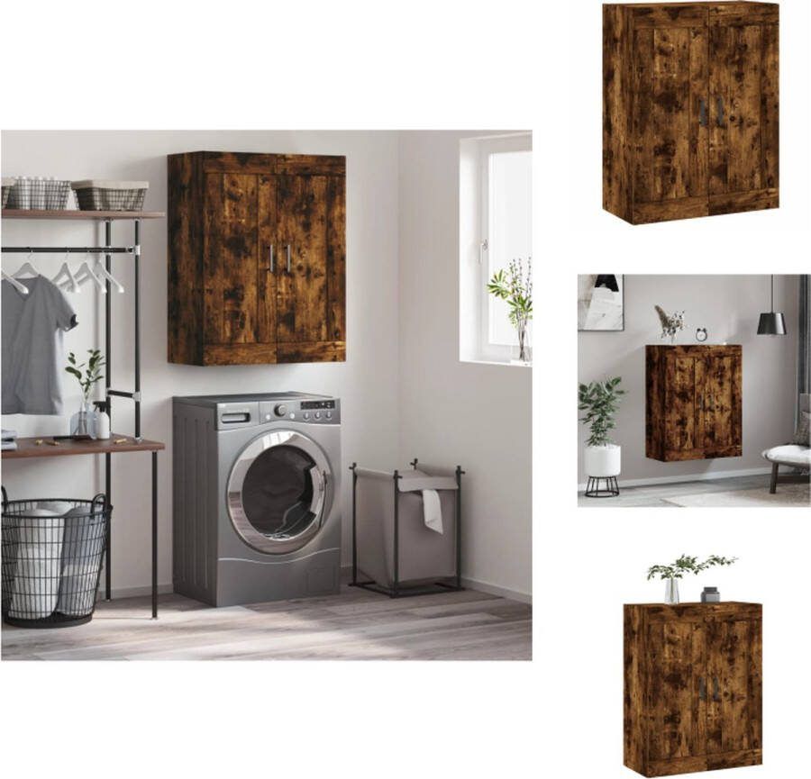 VidaXL Wandkast Gerookt Eiken 69.5 x 34 x 90 cm 3 Vakken 2 deuren Keukenkast