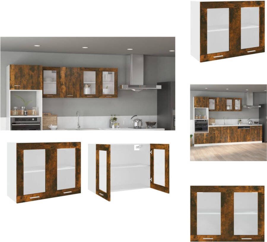 VidaXL Wandkast Gerookt Eiken Keuken 80x31x60 cm Opbergkast met Wandmontage Bewerkt Hout Keukenkast