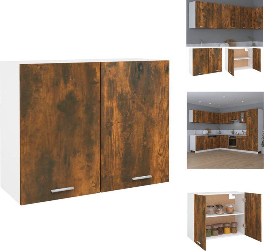 VidaXL Wandkast Gerookt Eiken Keukenmeubel 80 x 31 x 60 cm Keukenkast